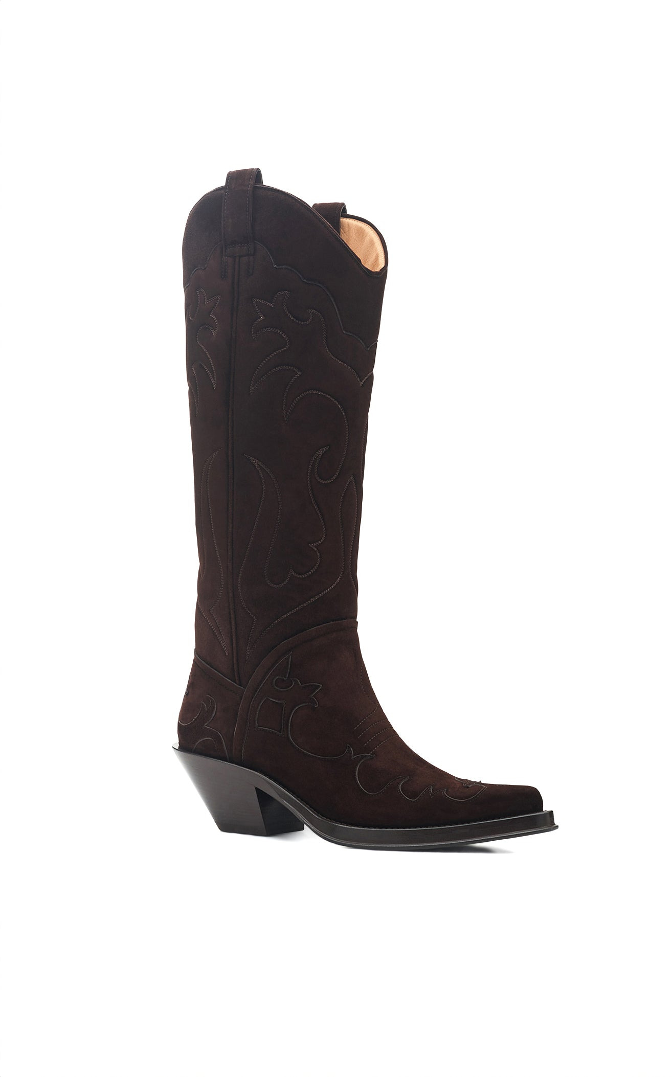 Capitana Cowboy Boot in Dark Chocolate Suede - 2