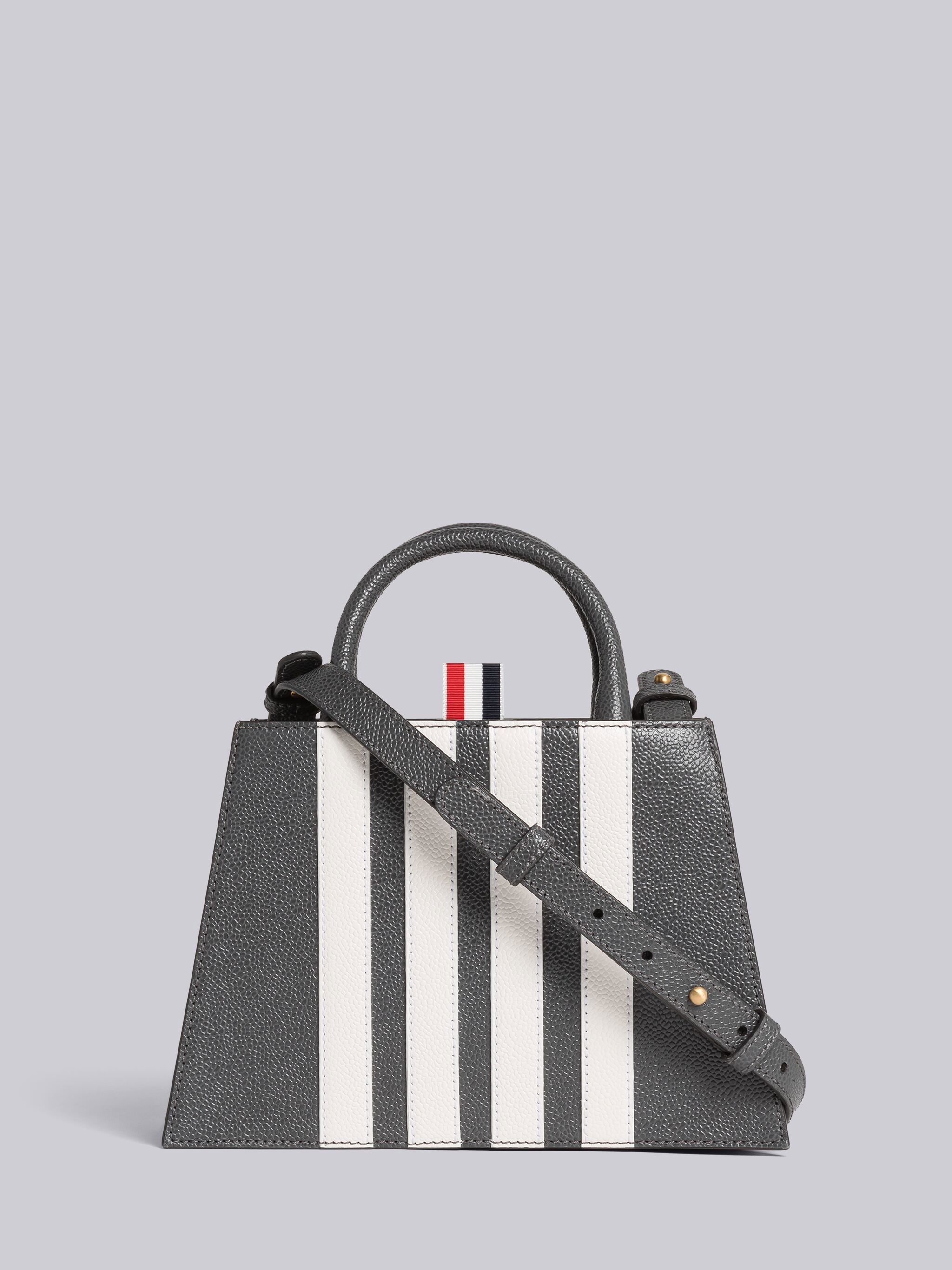 PEBBLE GRAIN LEATHER 4-BAR MINI TRAPEZE TOTE - 1