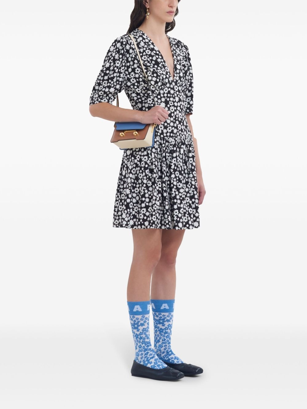 floral-print mini dress - 2