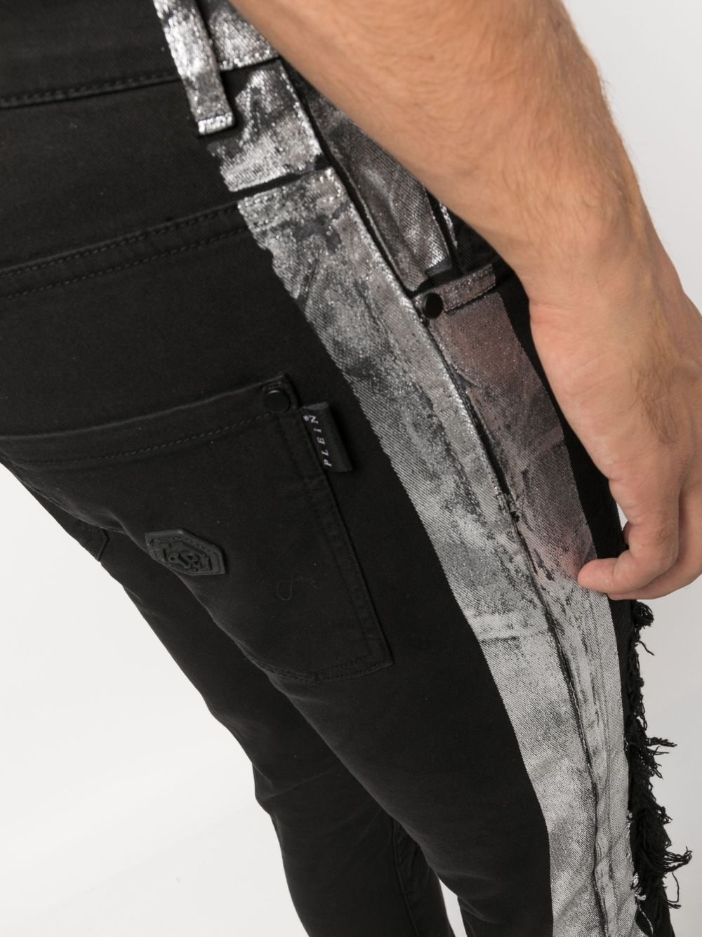 stripe-detail skinny jeans - 5