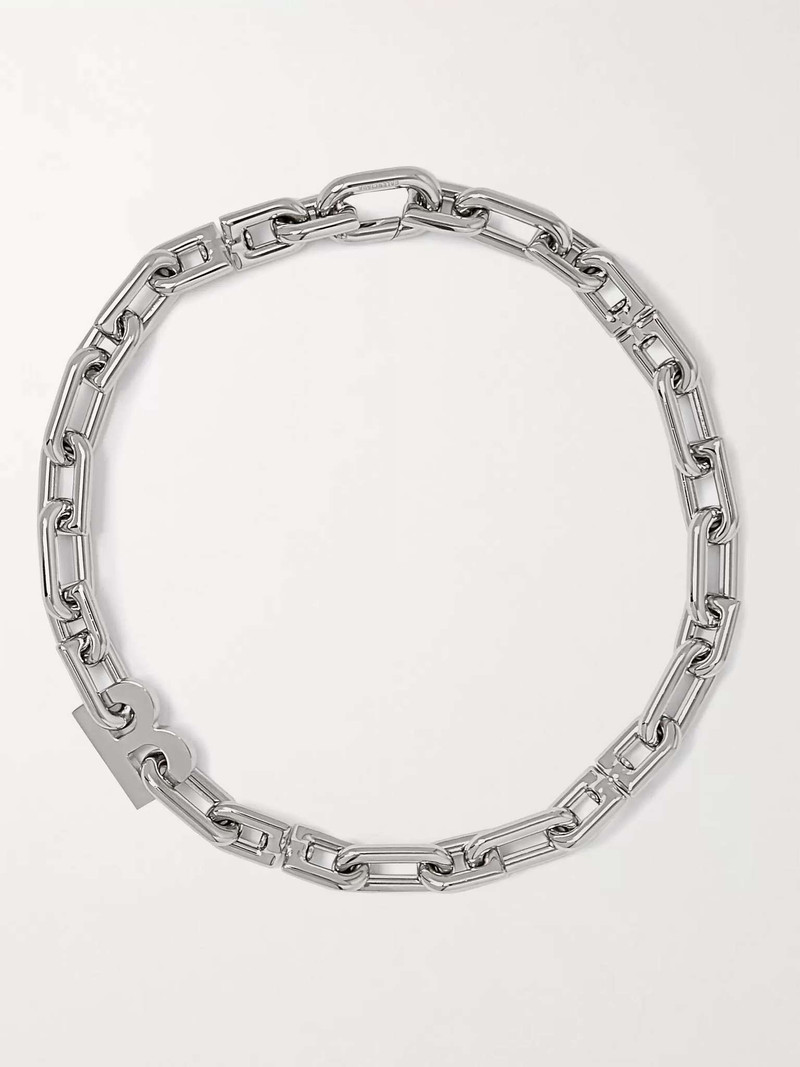 BALENCIAGA Silver-Tone Chain Necklace outlook