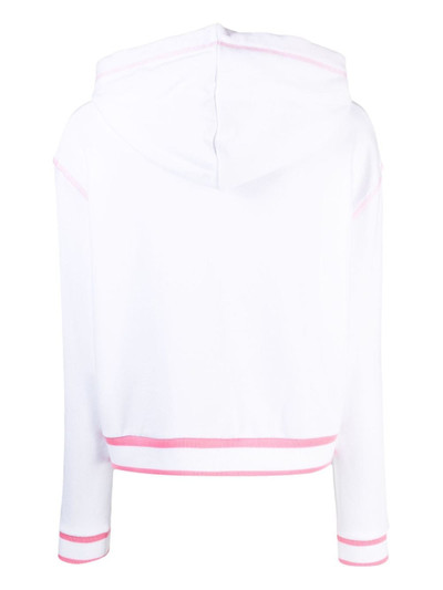 Moschino logo-print cotton hoodie outlook