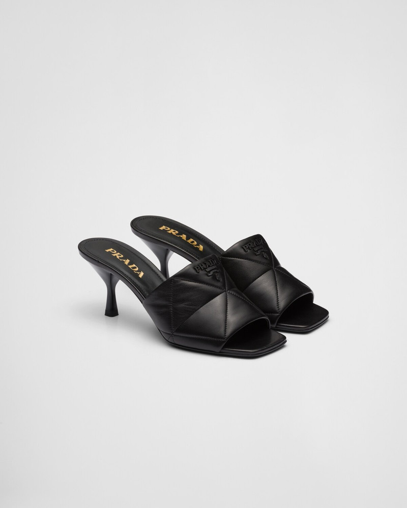 Quilted nappa leather heeled sandals 2