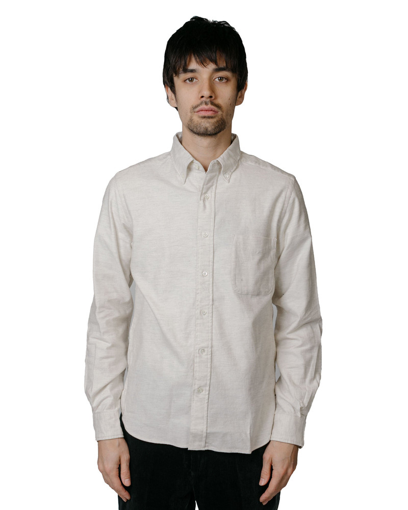 BEAMS PLUS B.D. Flannel Solid Off White outlook