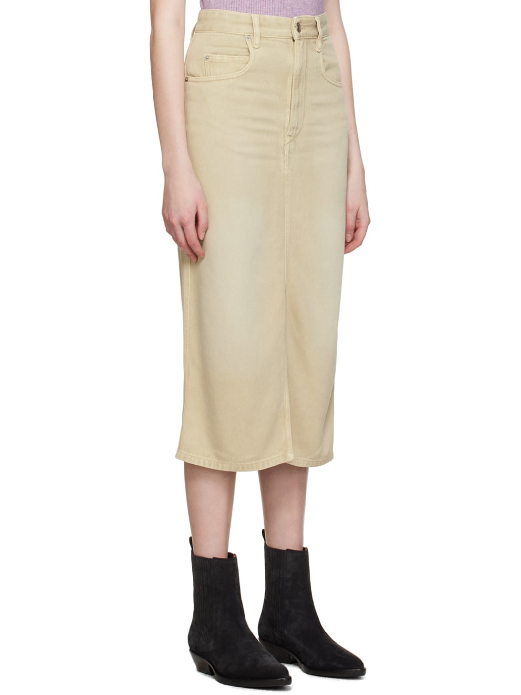 Beige Tilauria Midi Skirt - 2