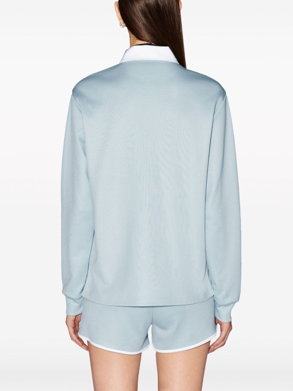 polo-collar logo-plaque sweatshirt - 4