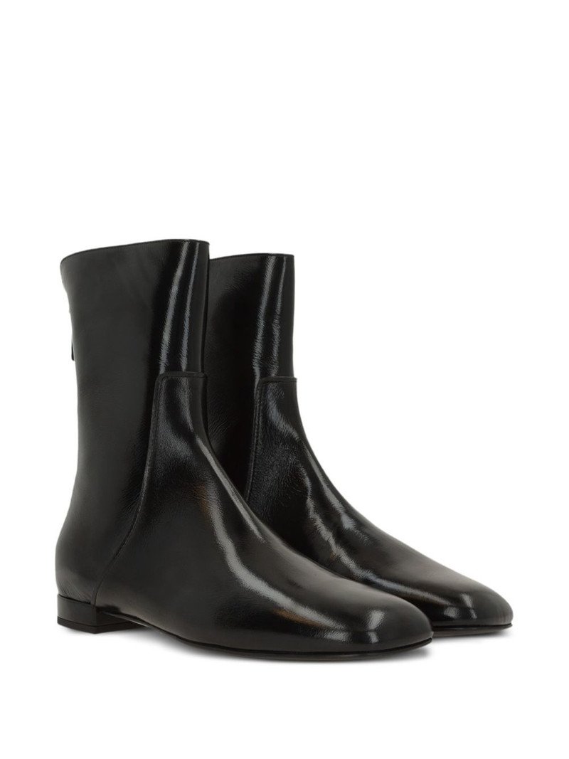 GIORGIO ARMANI square-toe leather boots outlook