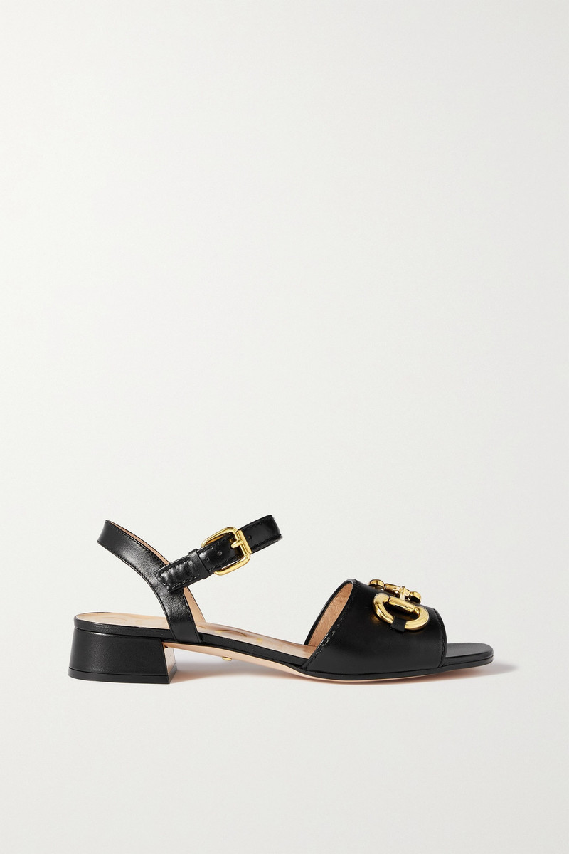 Baby horsebit-detailed leather sandals 1