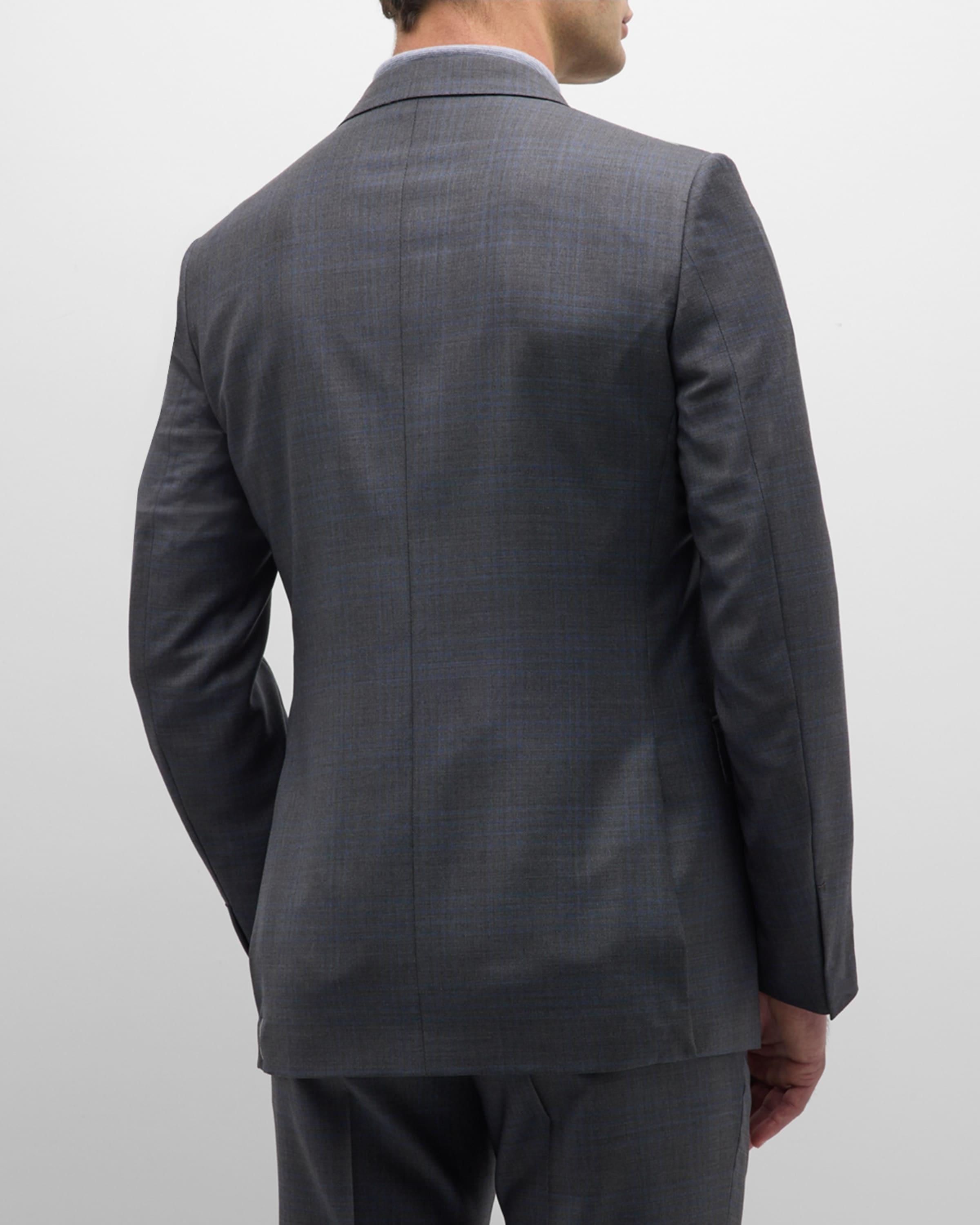 Men's Two-Tone Plaid Wool Suit - 6