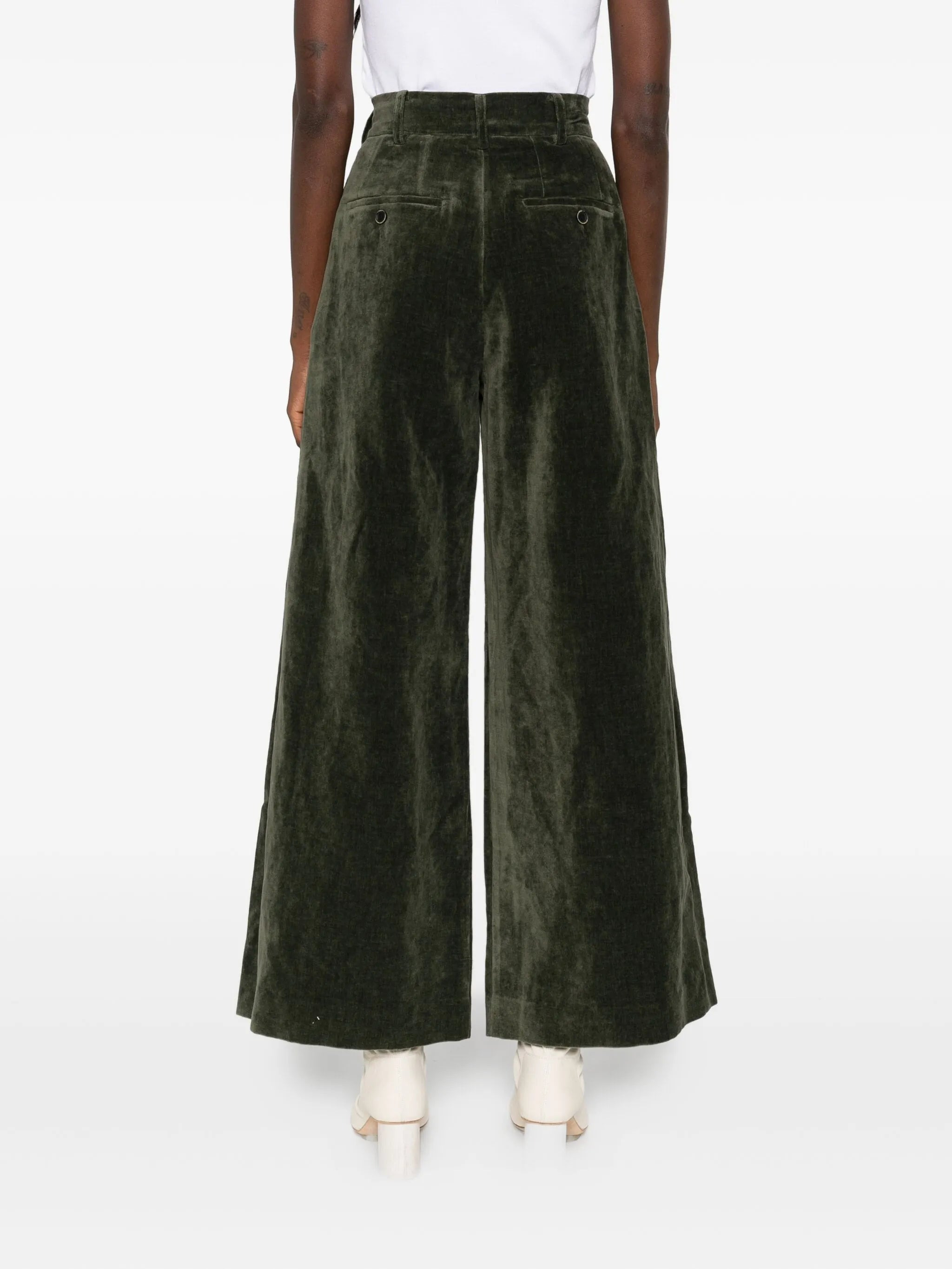 Uma Wang Pleated Velvet Trousers - 4
