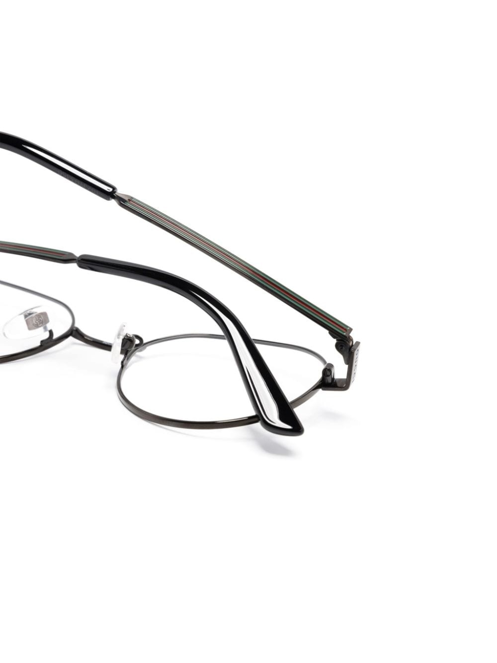 Web-stripe oval-frame glasses - 3