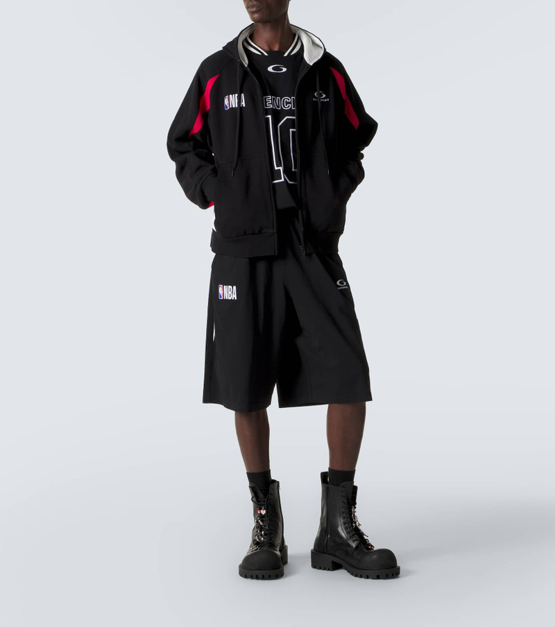 BALENCIAGA x NBA logo cotton fleece shorts outlook