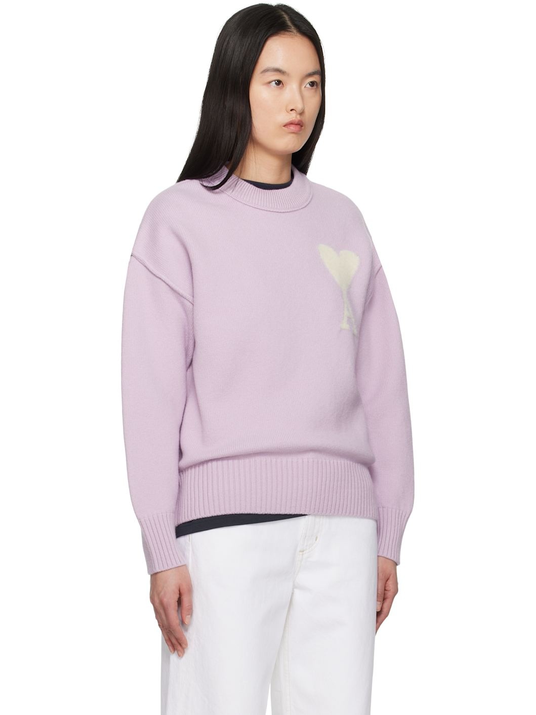 Purple Wool Ami de Coeur Sweater - 2
