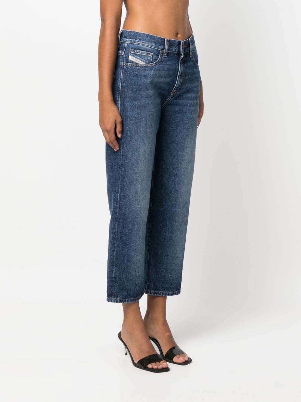 stonewashed straight-leg jeans - 3