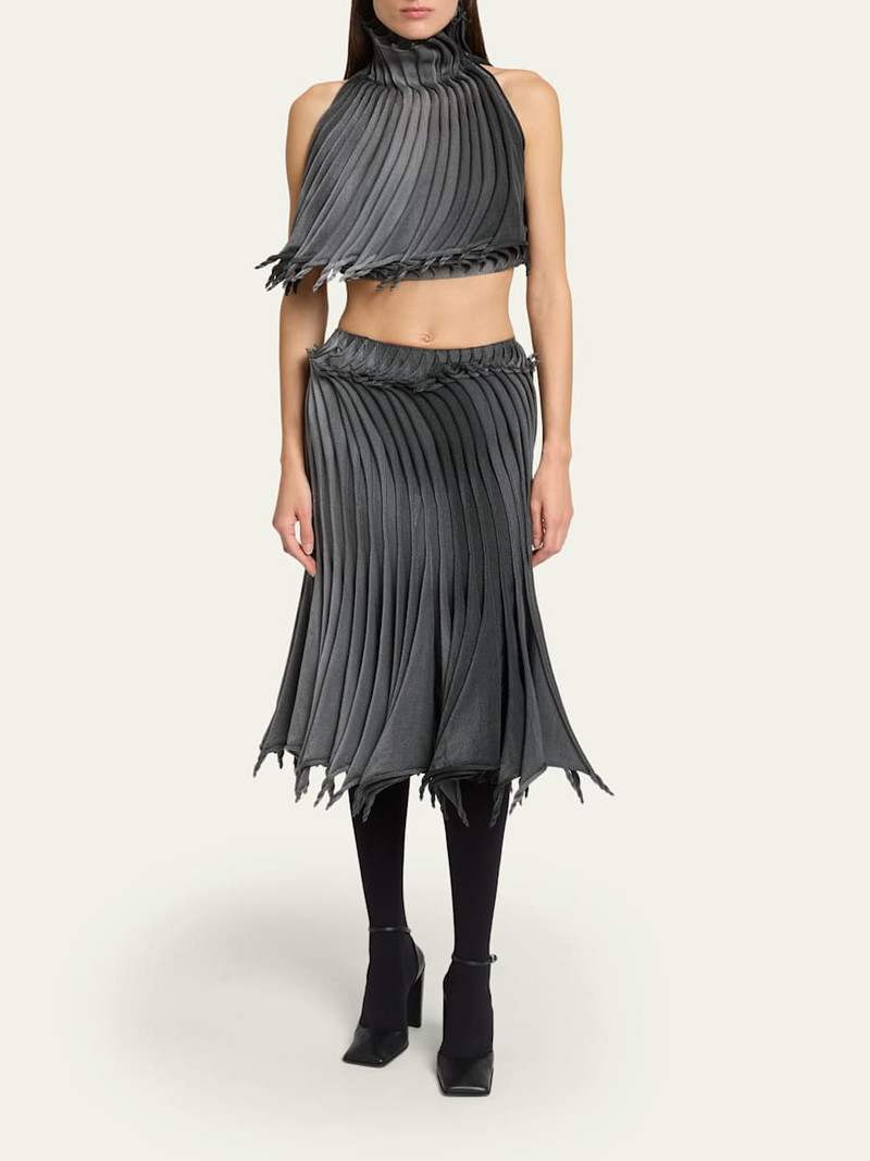 Alaïa Sculptural Pleated Midi Skirt outlook