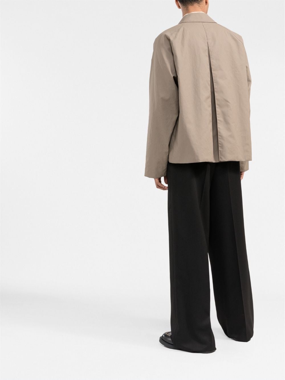asymmetric-hem shirt jacket - 4