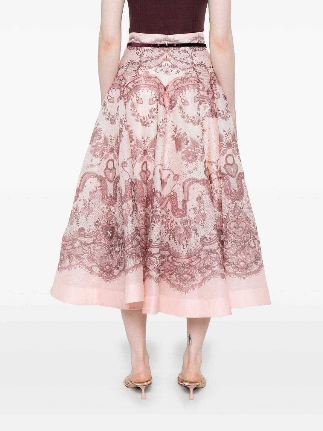 Crush Flared Midi Skirt - 4