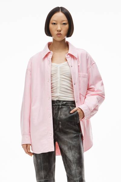 Alexander Wang PADDED SHIRT JACKET IN STRIPED COTTON outlook