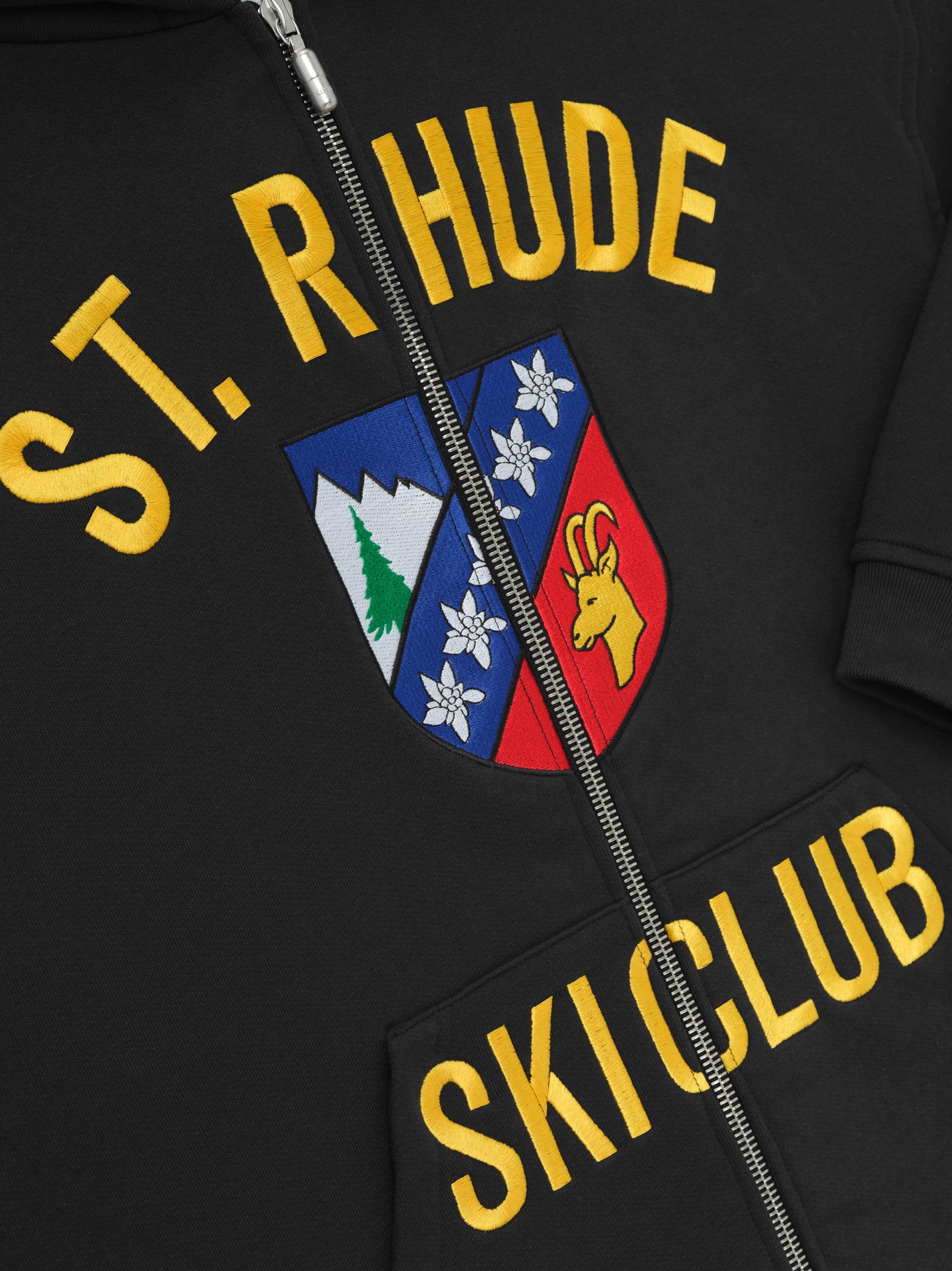 【関税込み】Rhude ブラック St. Rhude ジップフーディ Rhude ST. RHUDE ZIP-UP HOODIE | REVERSIBLE
