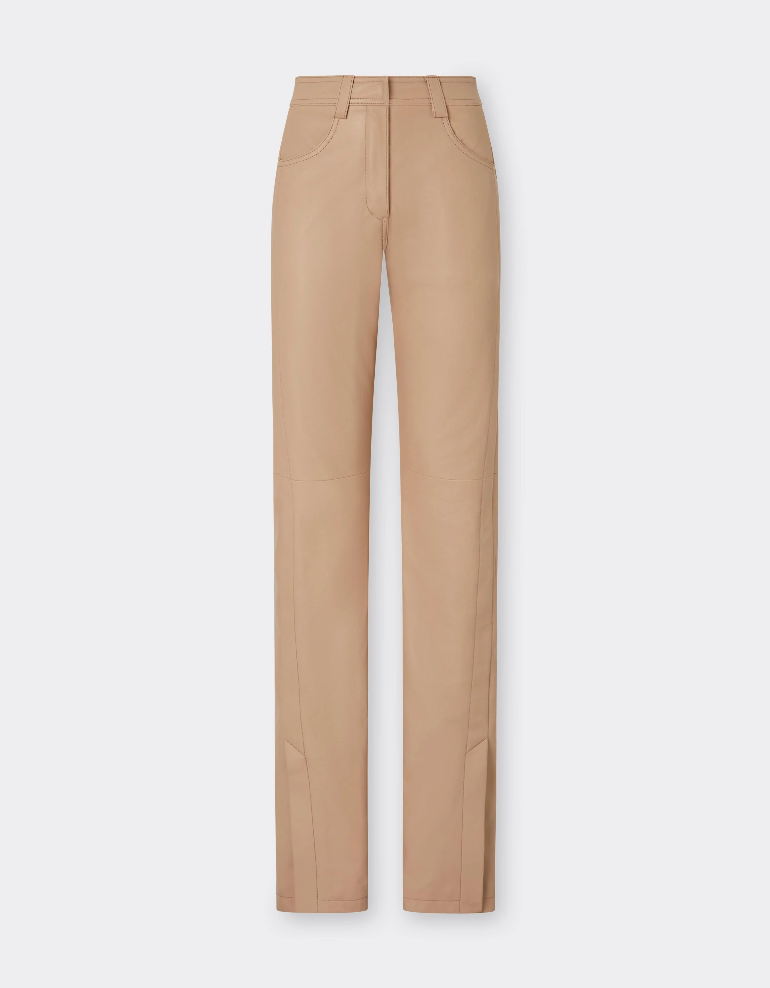 Straight-leg leather trousers - 1
