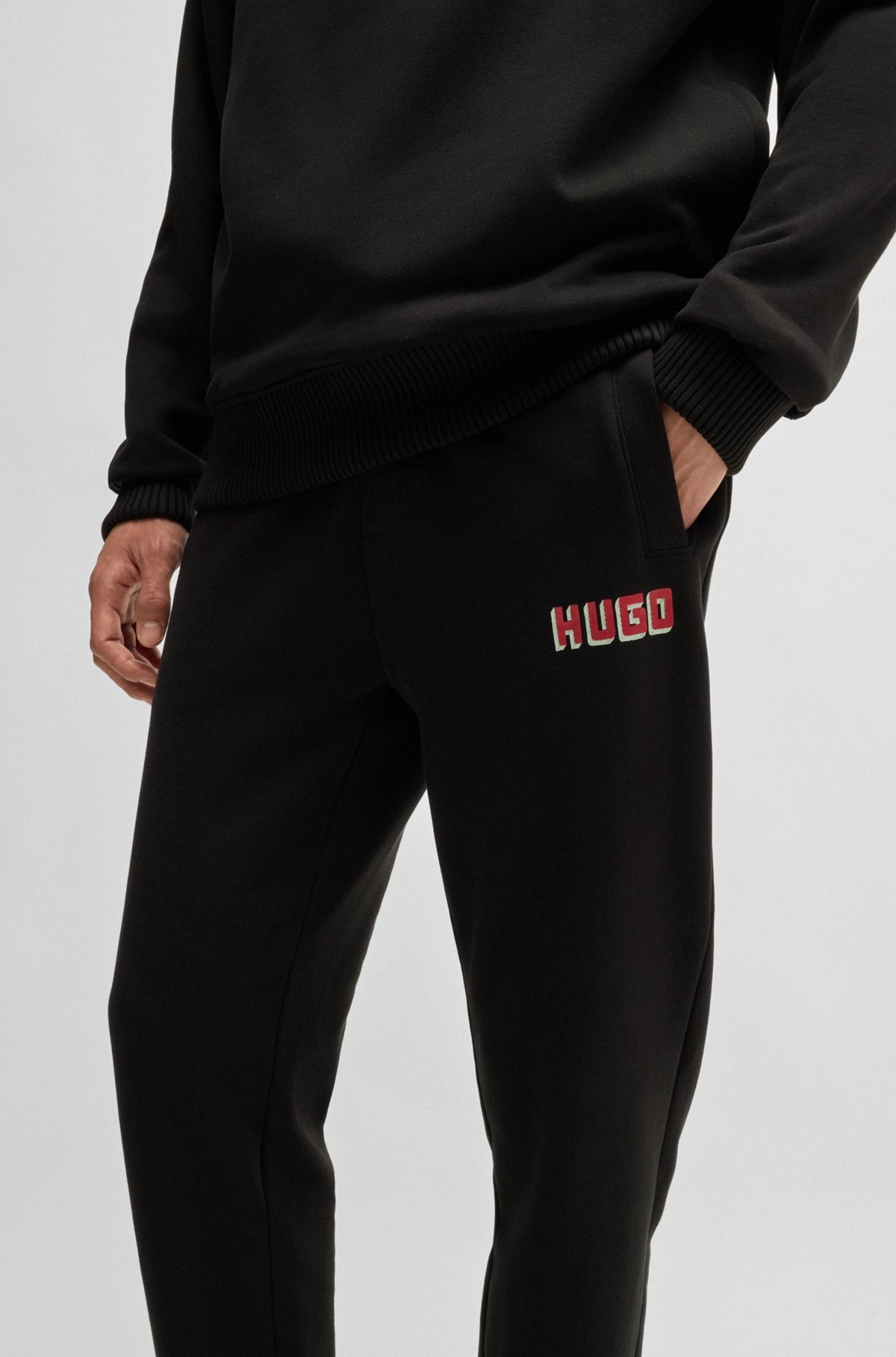 COTTON-TERRY TRACKSUIT BOTTOMS WITH LOGO PRINT - 3