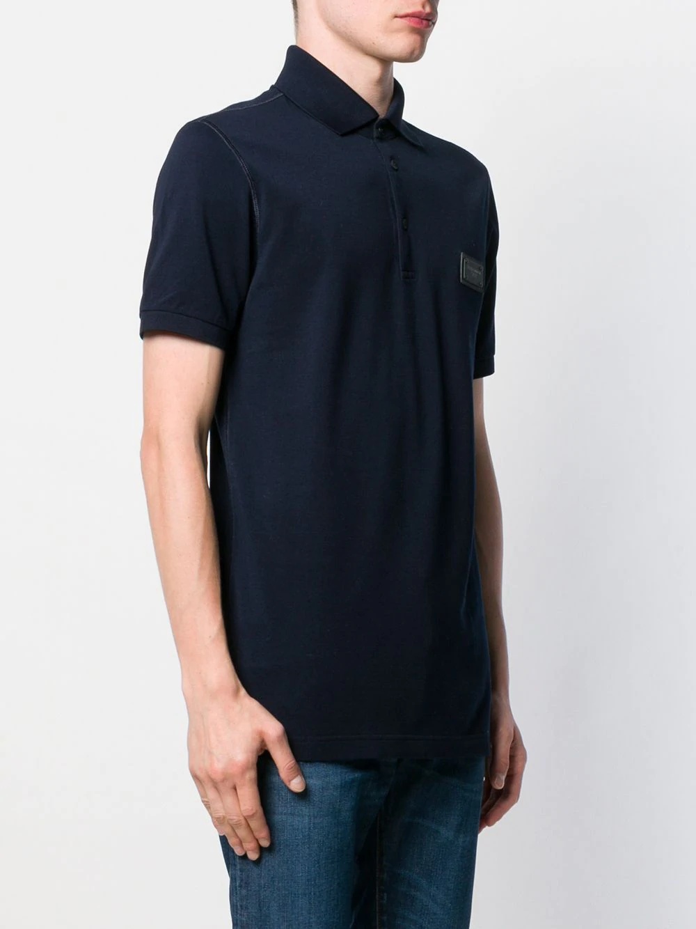 logo-tag piqué polo shirt - 3