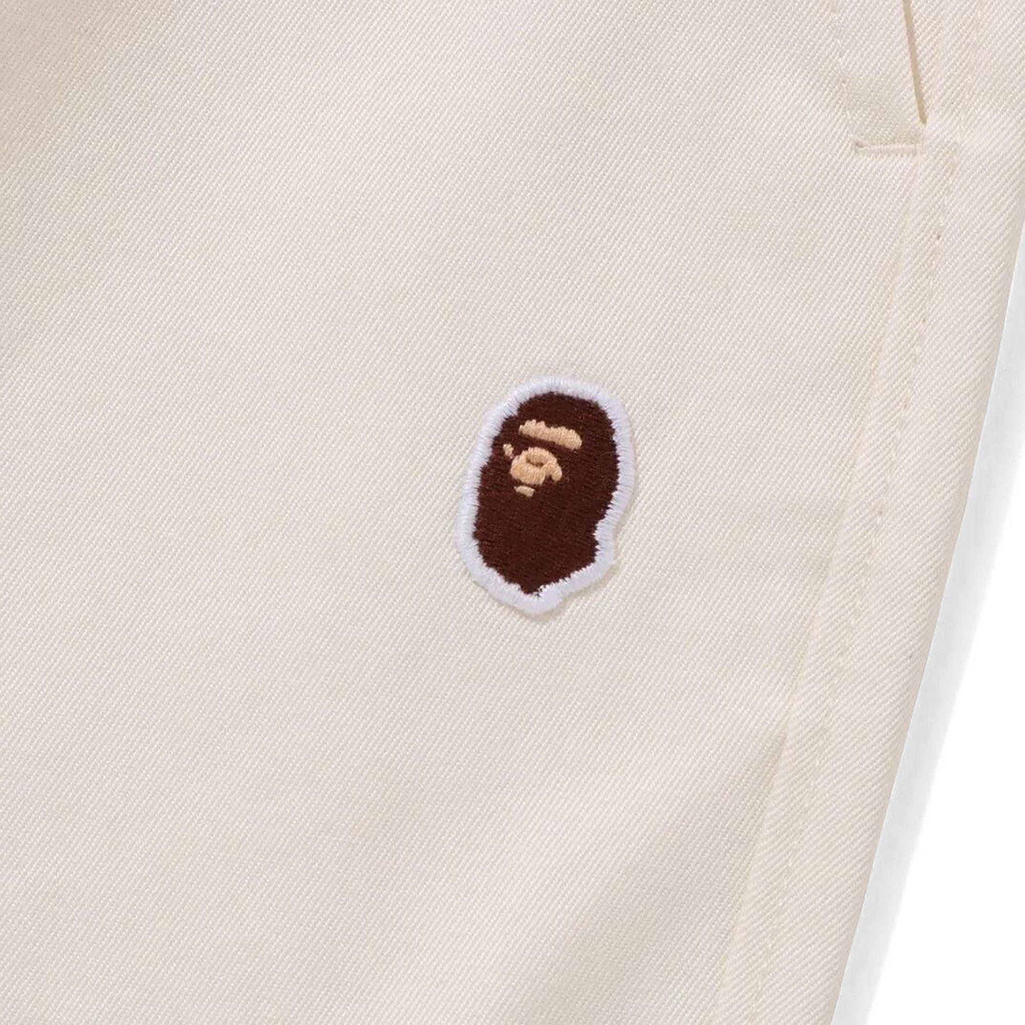 BAPE Ape Head One Point 2 Pleat Easy Chino Shorts 'Ivory' - 3