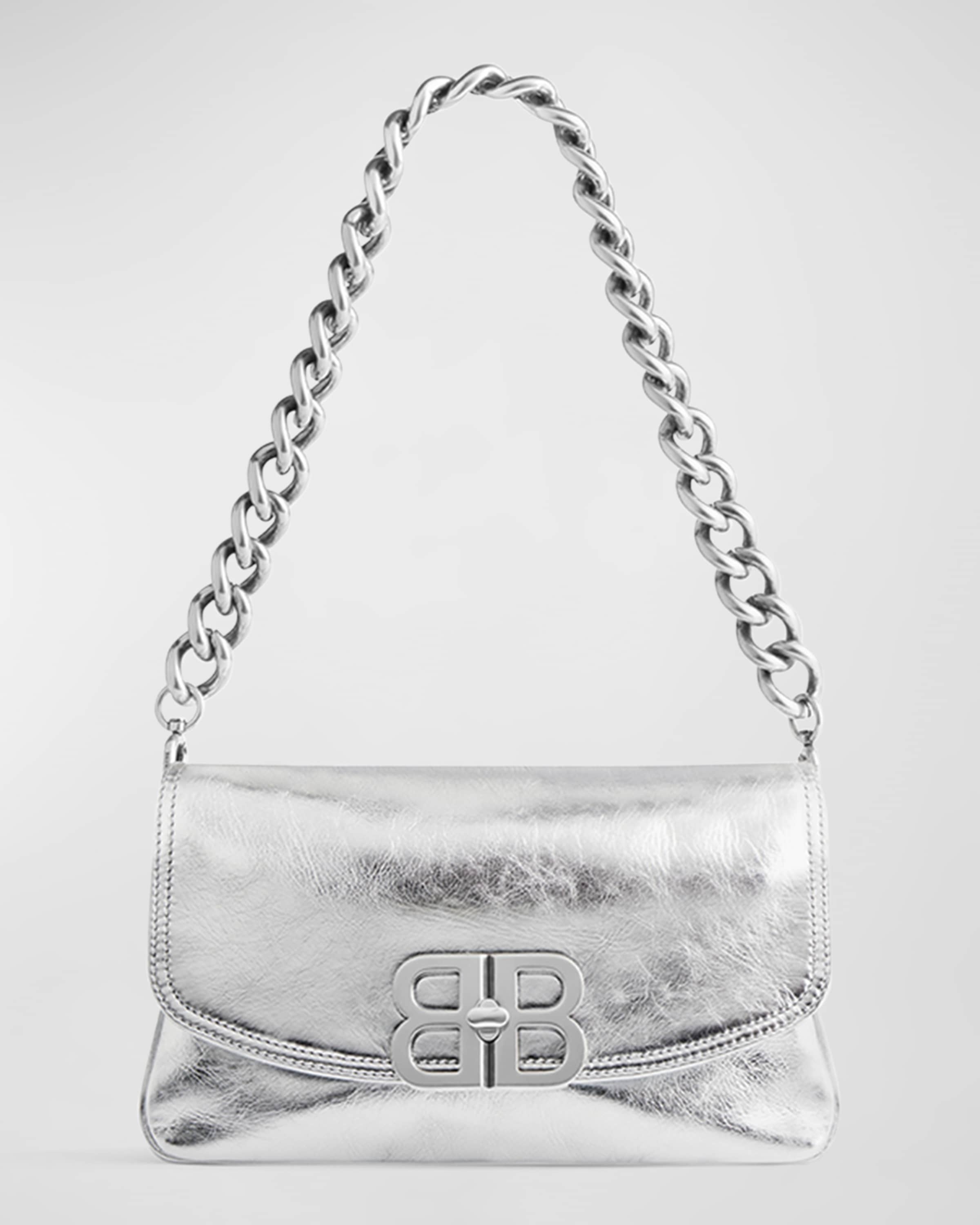 BALENCIAGA BB Soft Small Flap Metallic Bag | neimanmarcus