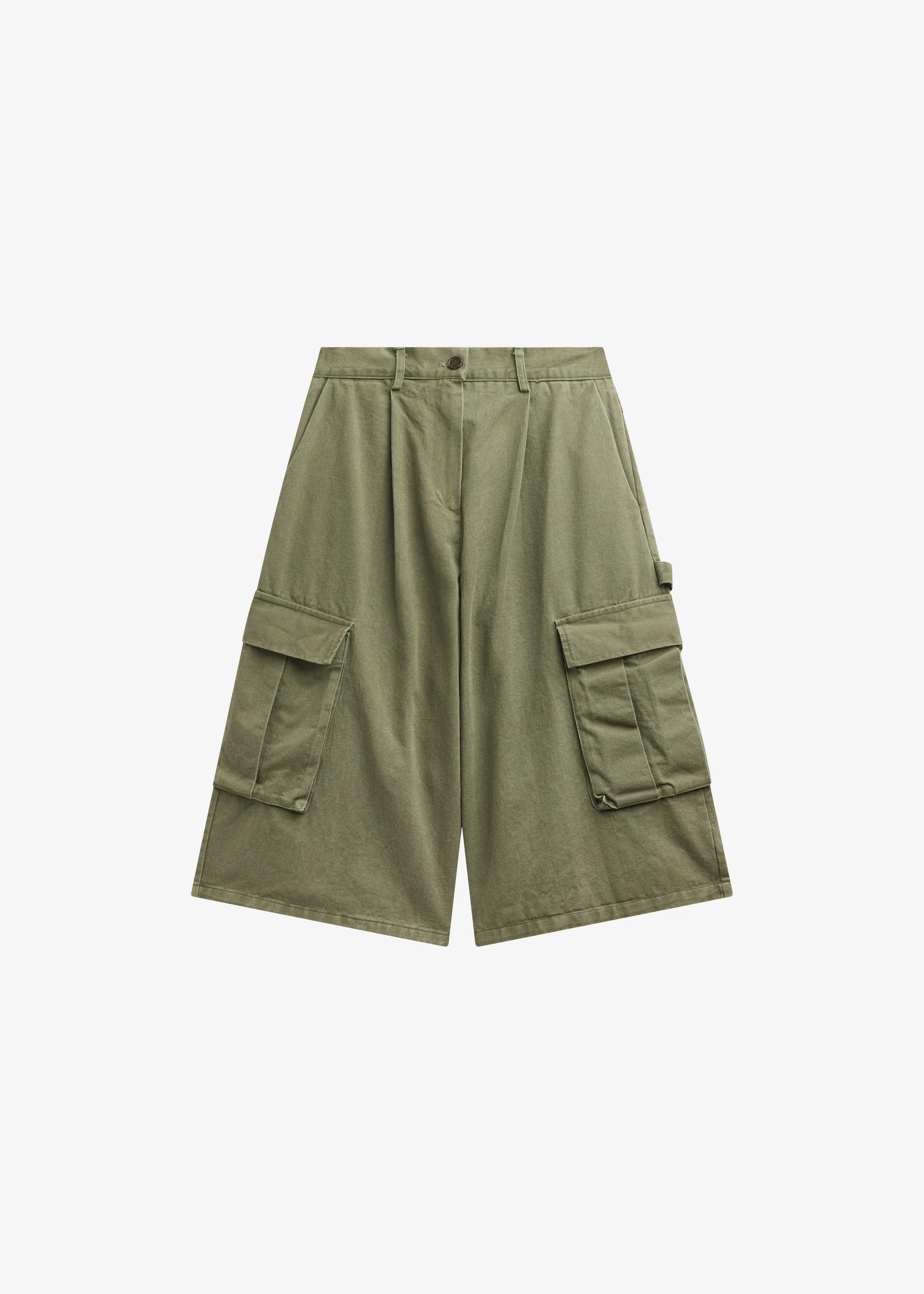 Dorva Cargo Bermuda Shorts - Pale Olive - 1