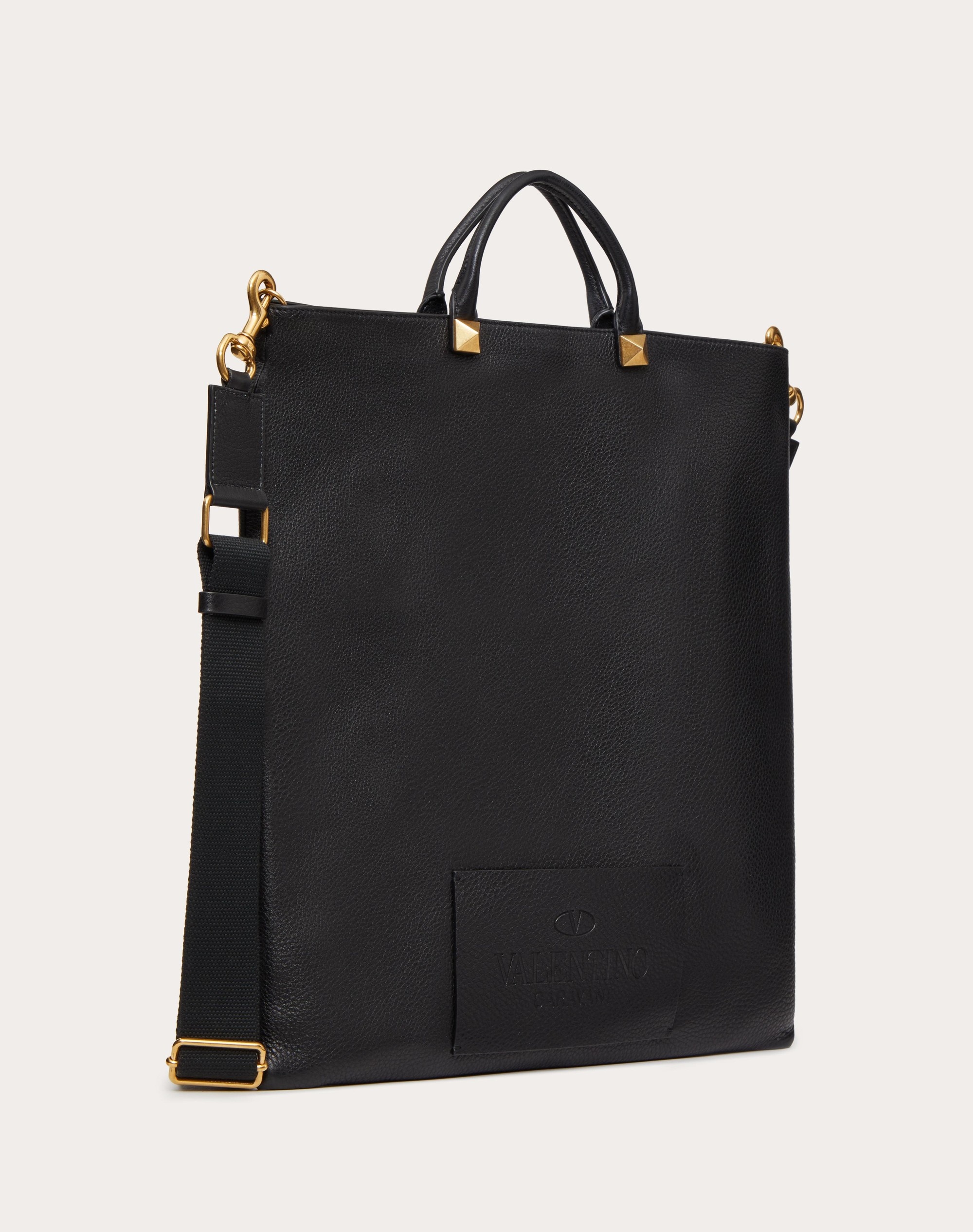 VALENTINO GARAVANI IDENTITY FLAT LEATHER TOTE BAG - 2