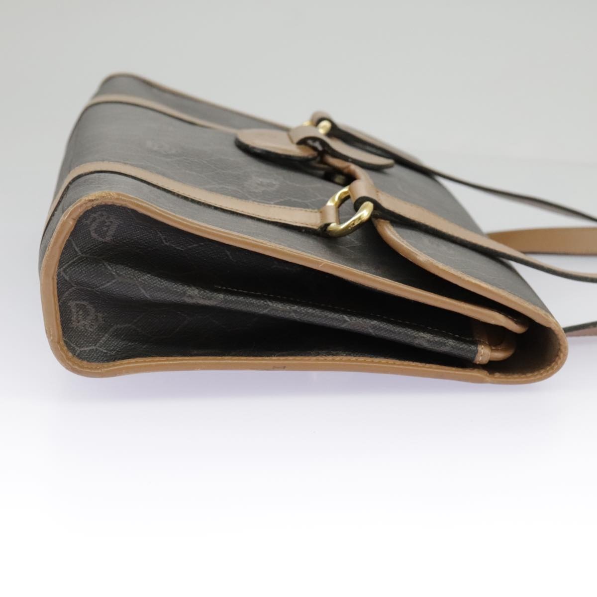 DIOR Honeycomb Canvas Hand Bag Black Beige - 4