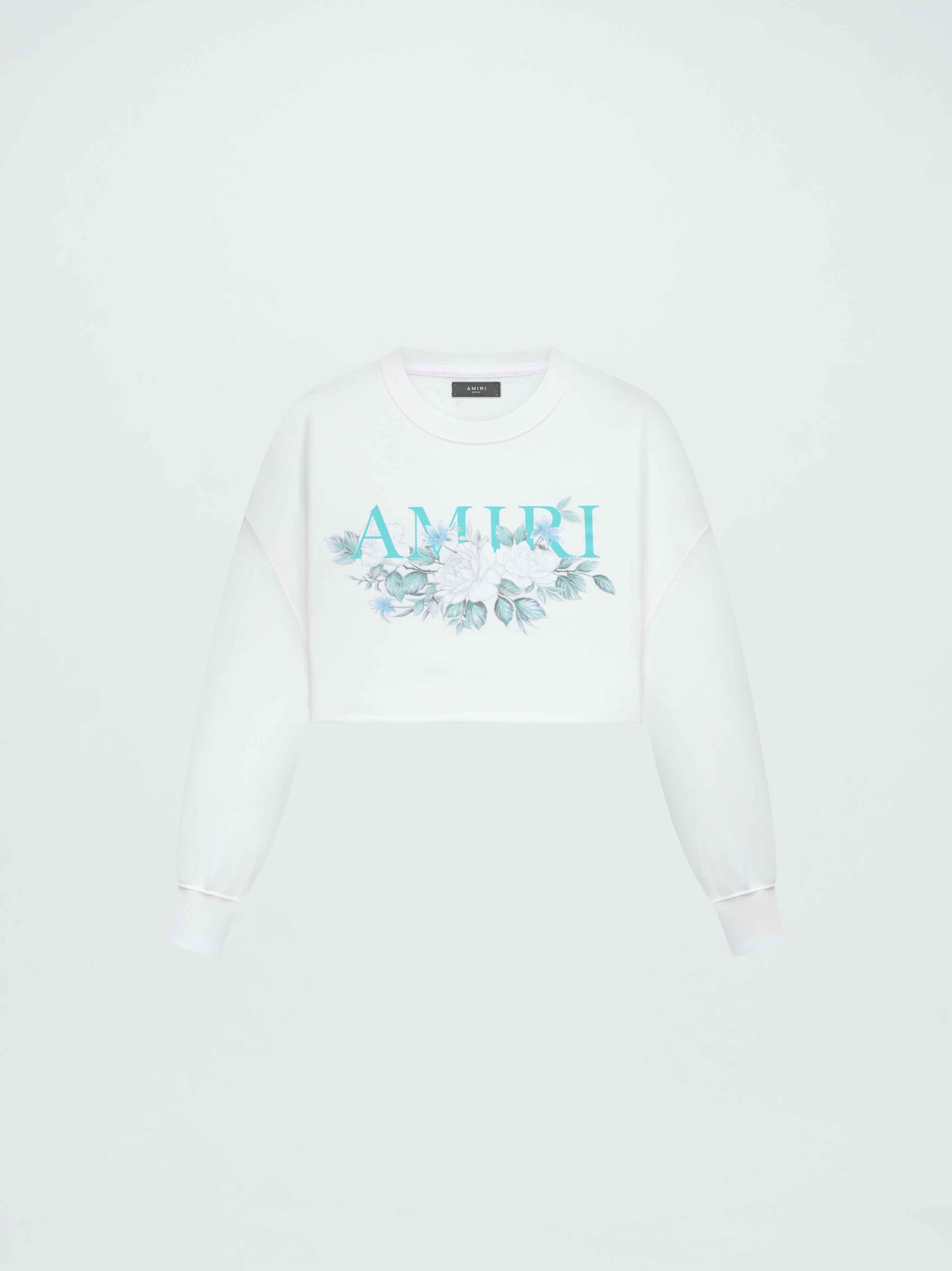 FLORAL AMIRI CROPPED CREWNECK - 1
