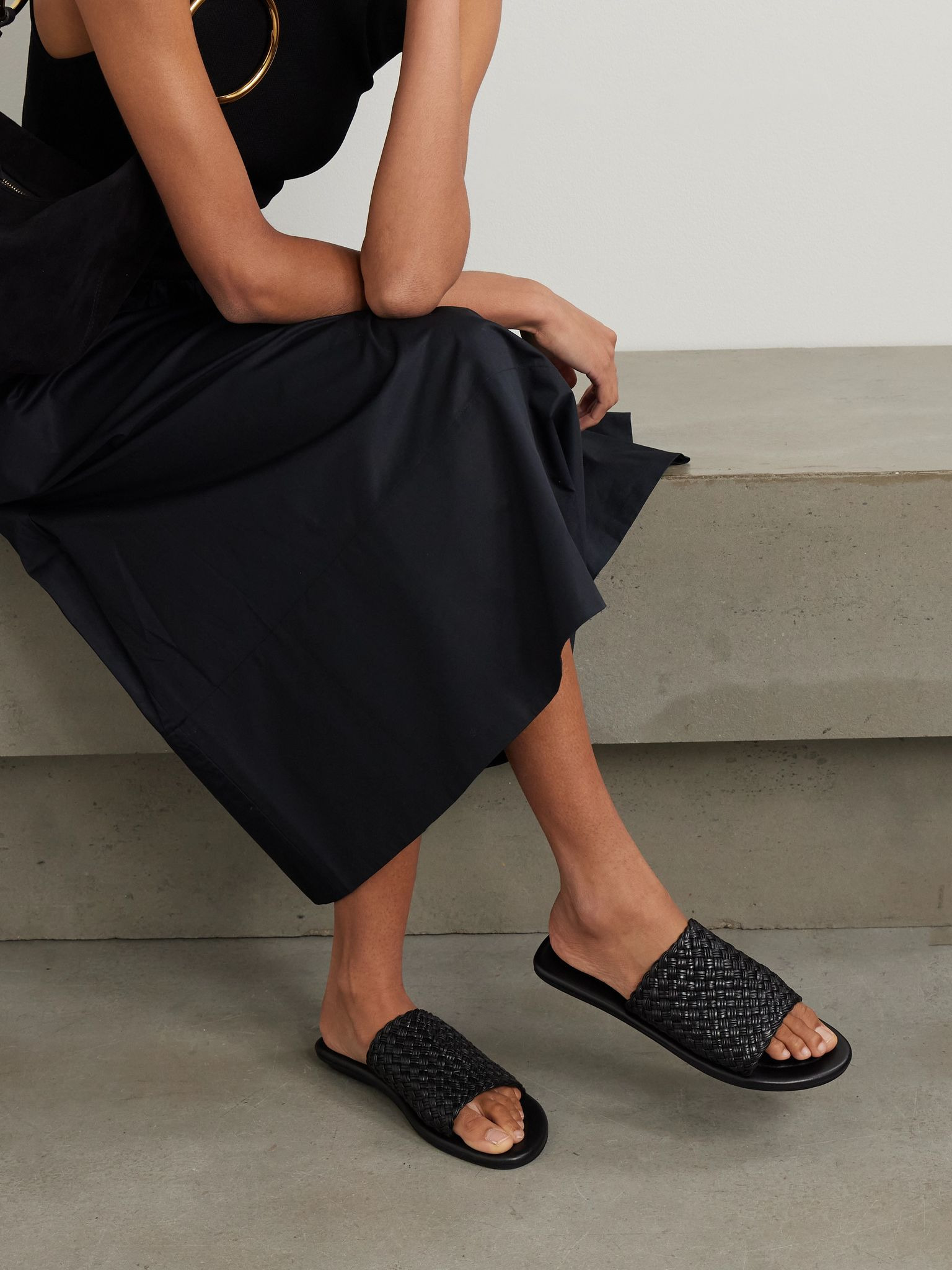 Woven leather sandals Black - 2