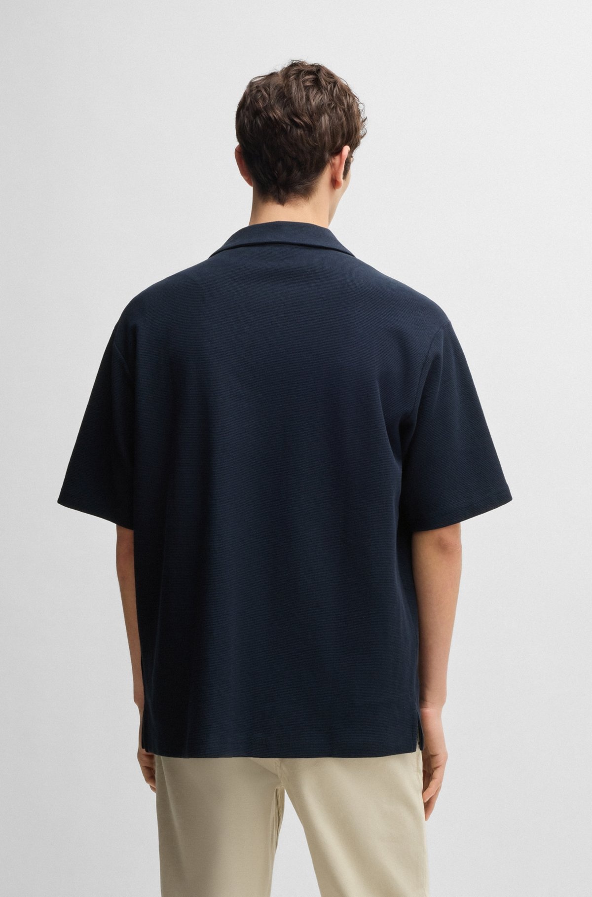 RELAXED-FIT SHIRT IN WAFFLE COTTON - 5