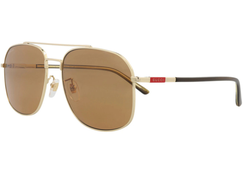 GUCCI Gucci Aviator-Frame Metal Sunglasses GOLD HAVANA BROWN (GG1351S-30013912-005) outlook