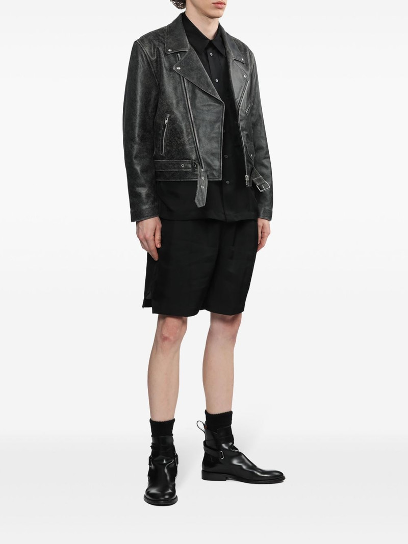 SUNFLOWER faded leather biker jacket outlook