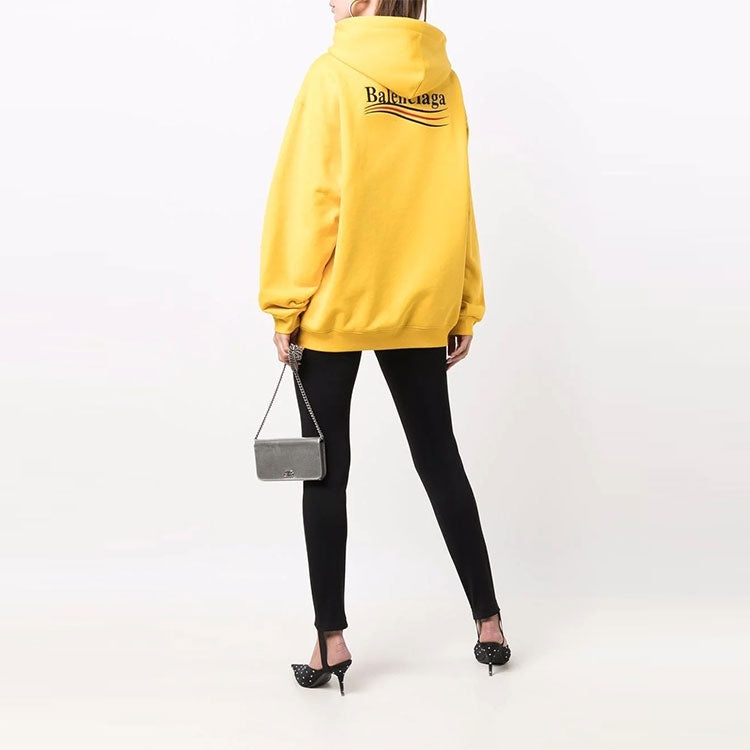 Balenciaga Political Campaign Hoodie Medium Fit 'Yellow' 600583TKVI97442 - 4