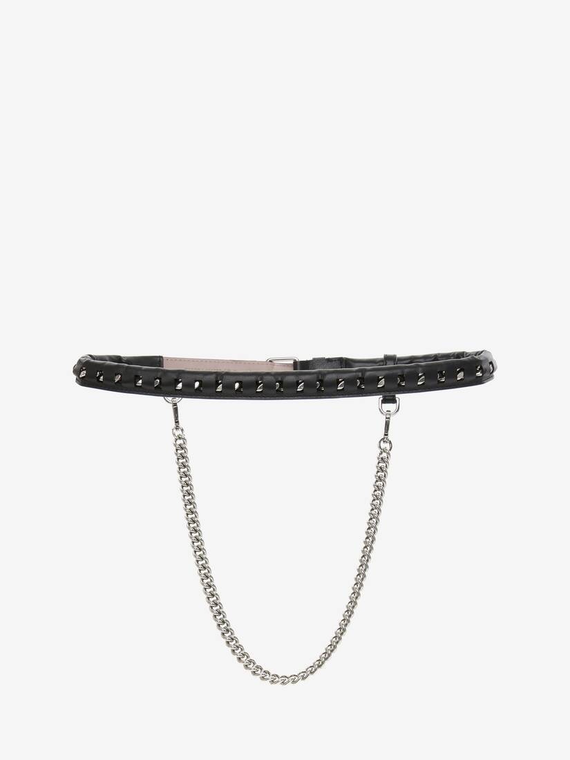 Hanging Chain Belt in Black - 2