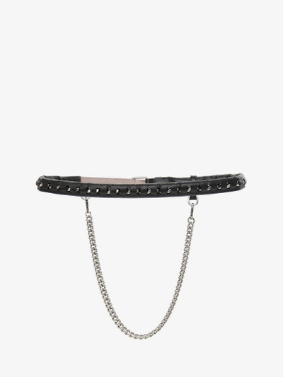 Alexander McQueen Hanging Chain Belt in Black outlook