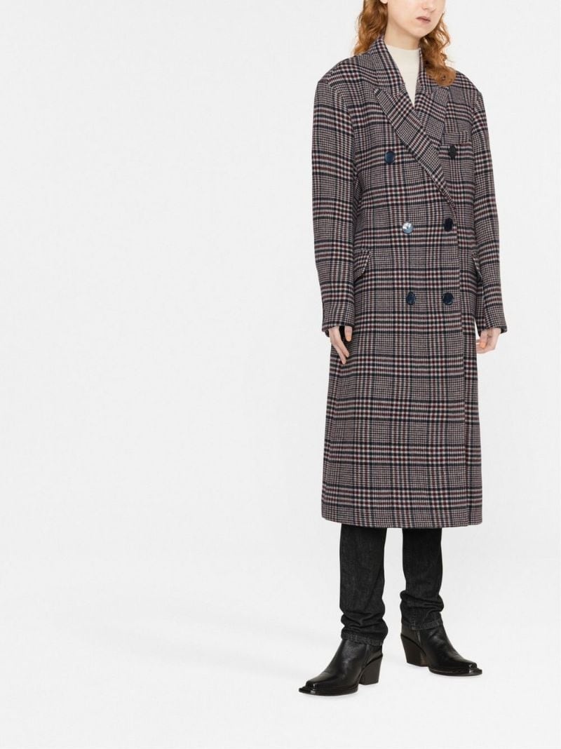 checked wool coat - 2