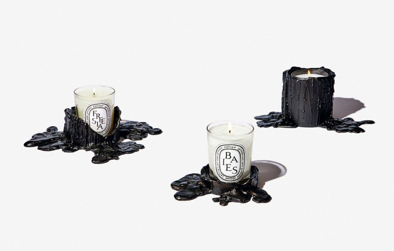 Medium black bronze candle holder - For classic candles 3