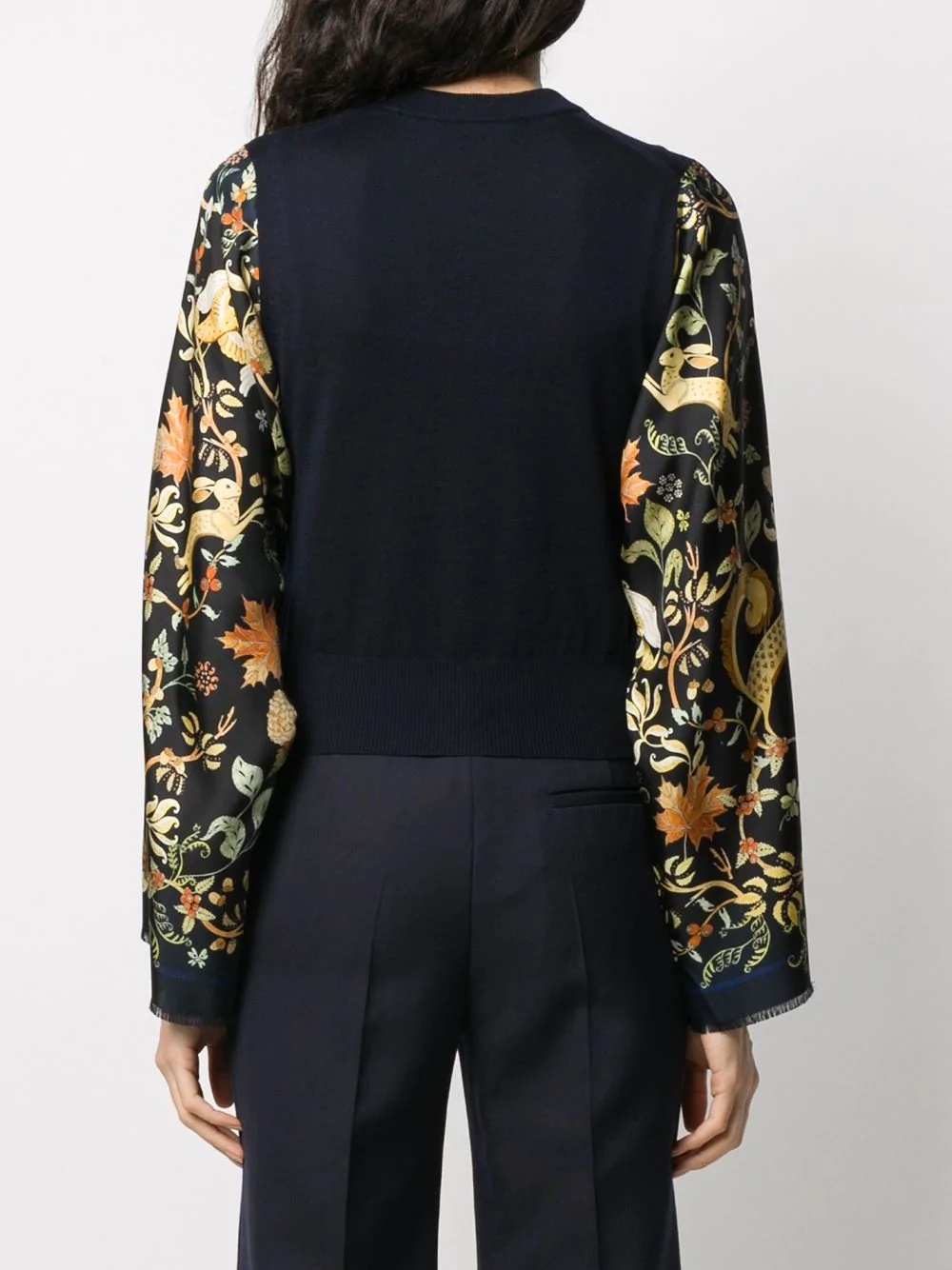 floral printed sleeves jumper - 4