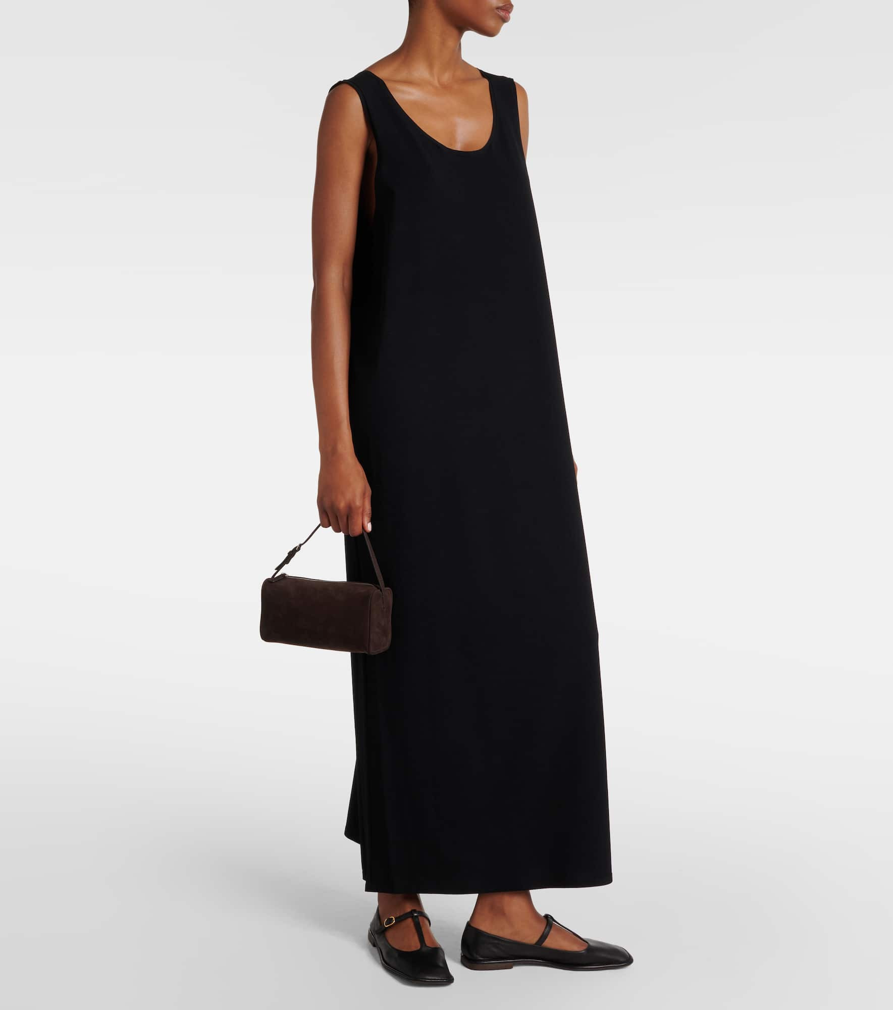 Square T-Strap leather flats - 3