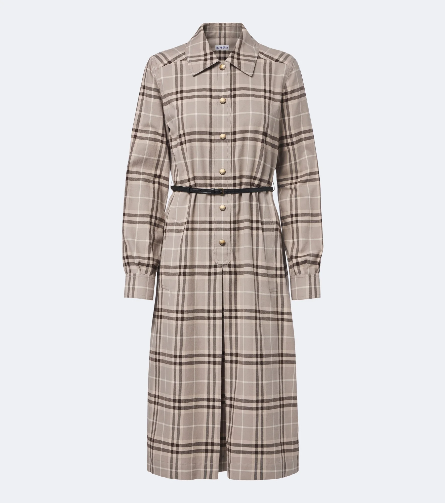 Burberry Check belted cotton shirt dress - 1