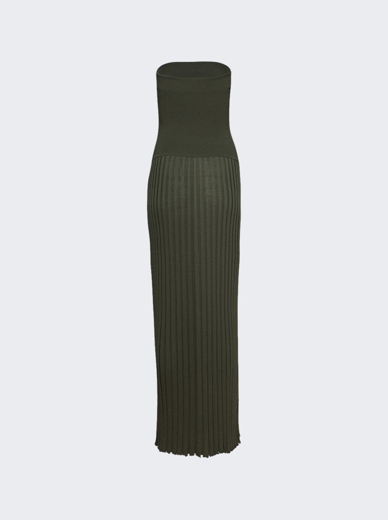 CHRISTOPHER ESBER Slashed Knit Sunray Strapless Dress Kombu outlook