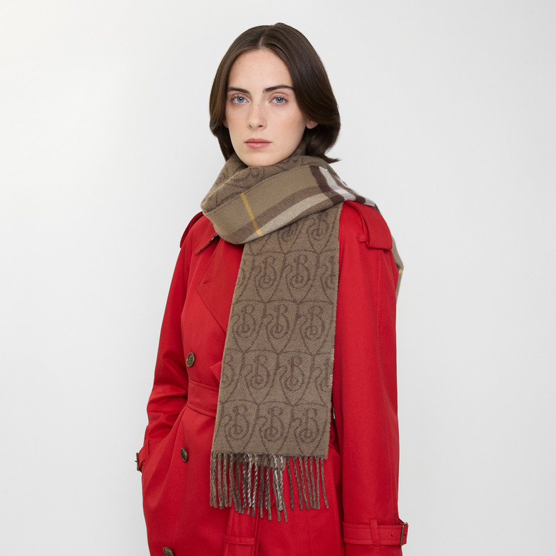 Reversible B Shield Cashmere Scarf 3