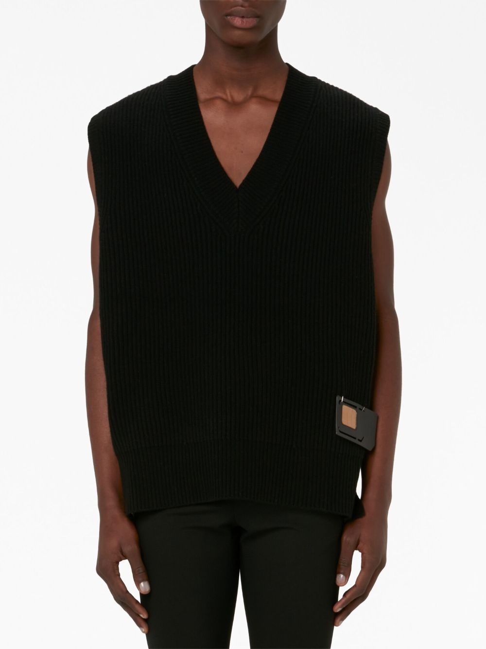 Sim Card V-neck merino vest - 4