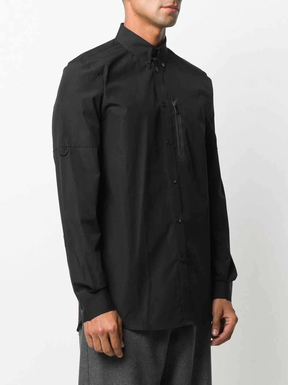 logo zip trim shirt - 3