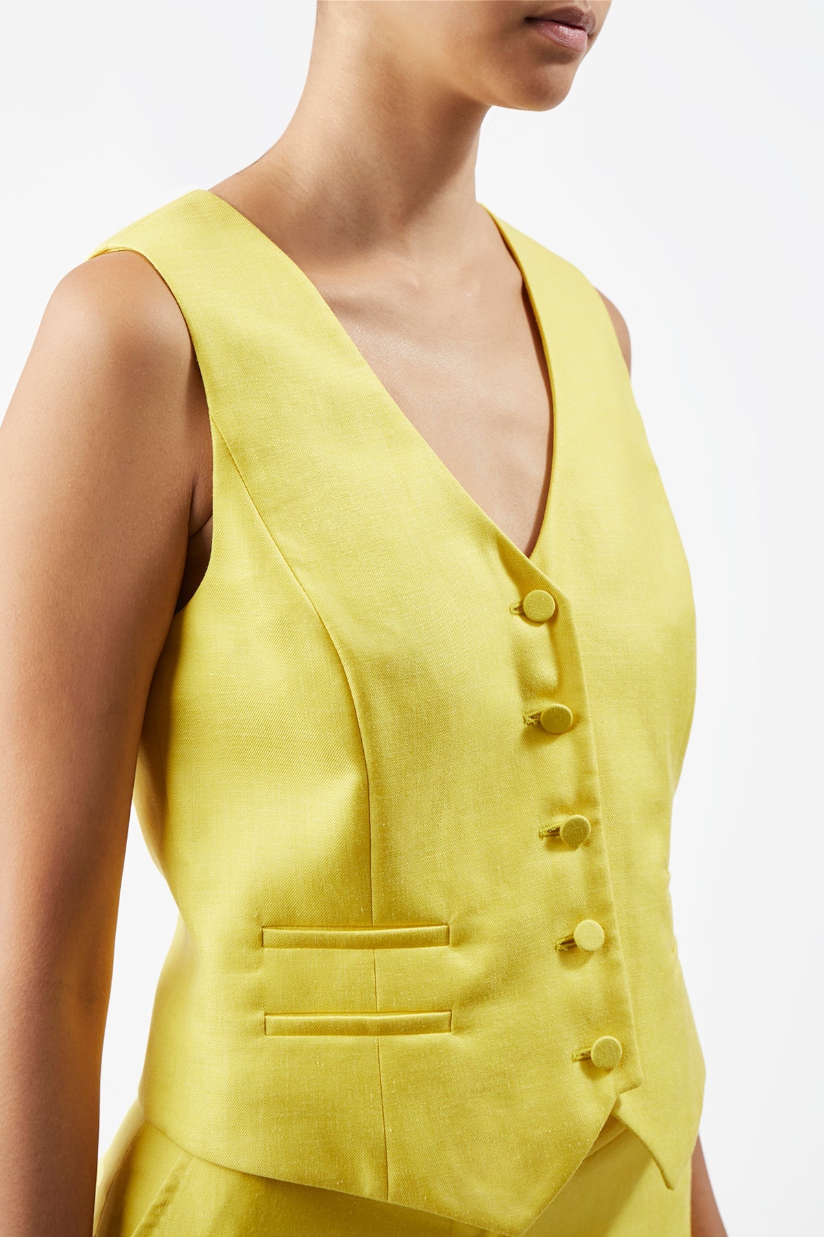 Coleridge Vest in Silk Wool with Linen - 5