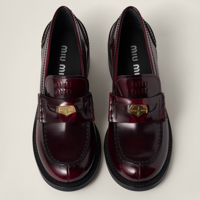 Brushed leather loafers 4